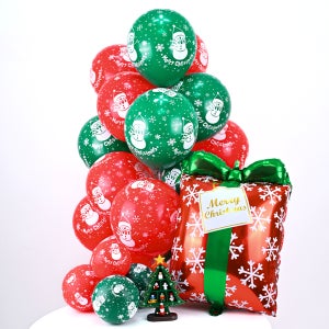조이 30cm 크리스마스 풍선 눈사람혼합(50개입)