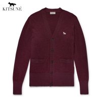 MAISON KITSUNÉ 메종키츠네 메리노 울 가디건 와인 컬러 (관세포함)