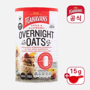 플라하반 오버나이트 오트밀 사과&라즈베리 450g 오나오 롤드 오트 압착 귀리 고단백