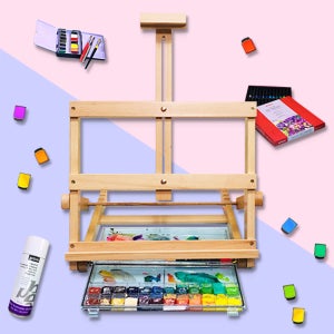 휴대용 테이블 이젤 우리아트 나무 이젤 / 접이식 독서대