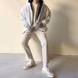 [모모코]헤비양털후드집업(2color)