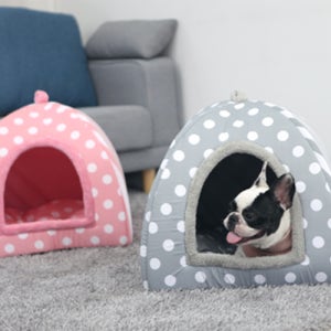 레드퍼피 강아지겨울집 핑크 그레이 길고양이집