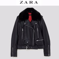 ZARA 자라 텍스쳐 퍼 라이더 자켓