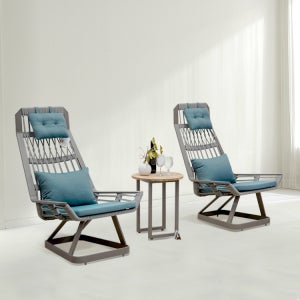 그네와파라솔 듀크 2인세트 알루미늄 야외 의자 테이블 세트