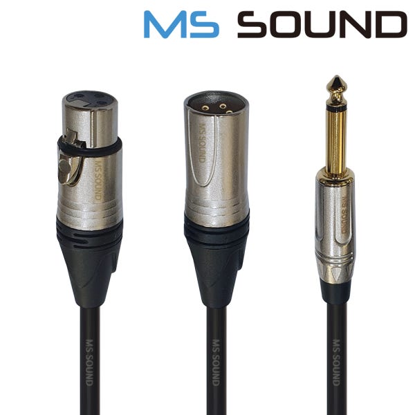 MS 국산 수제작 마이크케이블 마이크선 XLR 캐논 55 잭 1m