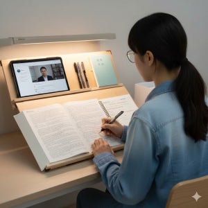 위즈 2단독서대 루미60 필기용 원목 책받침대 각도조절 독서받침대 북스탠드
