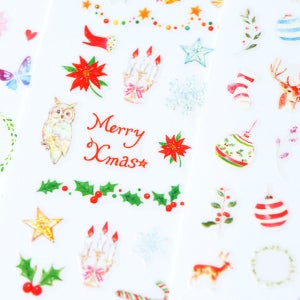 크리스마스 오너먼트 고퀄 네일스티커 붙이는네일 3종