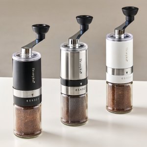 빈플러스 수동 커피그라인더 핸드밀 원두분쇄기 (홈카페 캠핑 휴대용 파우치 포함 모델)