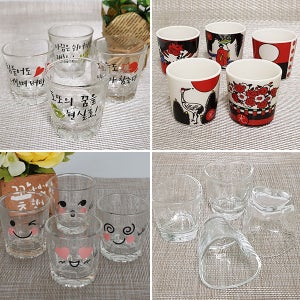 예쁜소주잔모음전 소주컵 술잔 개업선물 원샷잔 사케잔 혼술잔 샐러리 하트소주잔 정종잔