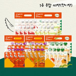 오가닉디노 유기농 무첨가 어린이주스 혼합, 100ml, 40개