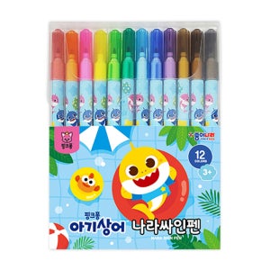 종이나라 핑크퐁 나라 싸인펜 12색