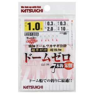 카츠이치 돔제로 빙어 7본채비 얼음낚시바늘 1.0호