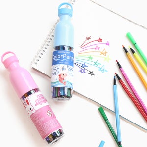 12색 사인펜 싸인펜 세트 원형 케이스 어린이 초등 돌봄 방과후 그리기 색칠 준비물