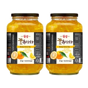 꽃샘 꿀유자차 과일차 유자청 꿀차 대용량 2kg, 2개