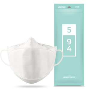 위케어 KF94 화이트 대형 60매 마스크 귀안아픈 운동용 귀편한 숨쉬기편한 마스크