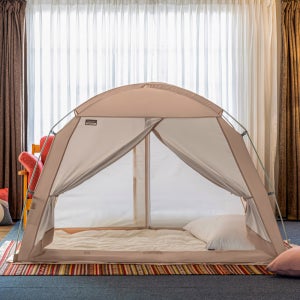 따수미 시그니처 난방텐트 S-PE폴 보온 방한 침대 실내 수면 텐트 퀸, 핑크