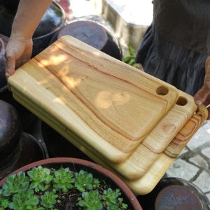 히즈다이닝 캄포 나무 도마 네츄럴사각 양면 원목