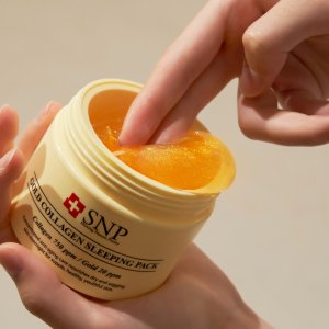 Snp 수분 보습 수면팩 나이트 크림 골드 콜라겐 슬리핑팩 주름개선기능성 100g, 2개