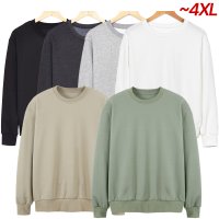 남자 오버핏 맨투맨 커플 무지 남성 빅사이즈 맨투맨 티셔츠 3XL 4XL