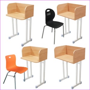 랩실책상 칸막이책상 독서실 학원 학교 공부방 스터디카페 초등용 중고등학생 높이별선택