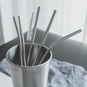 리빙안 스텐 빨대 텀블러 빨대 세척솔