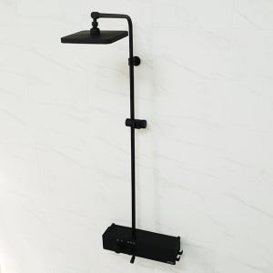 프리미엄 무광블랙 박스 일체형 해바라기 샤워 레인샤워기