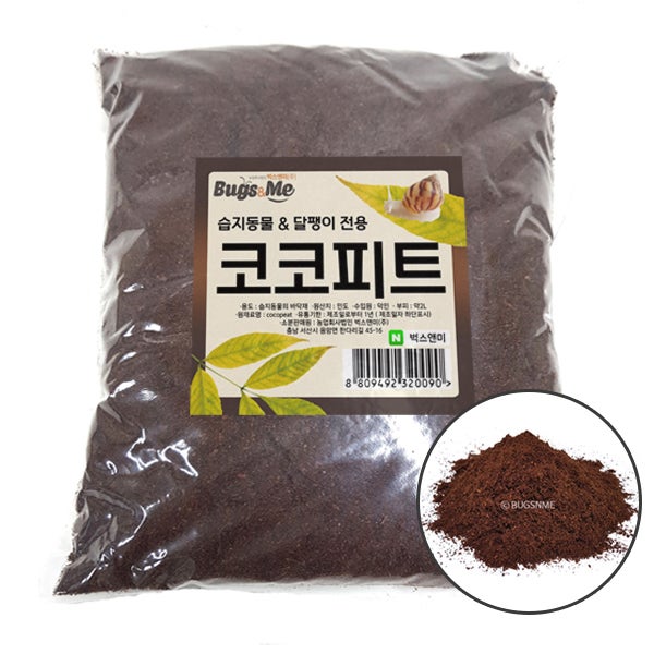 벅스앤미 코코피트 2L ( 달팽이흙 집 키우기 톱밥 백와 명주 왕 애완 금와 )