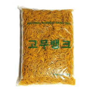 고무뱅크 노란고무줄 대용량 1KG 두꺼운 고무밴드