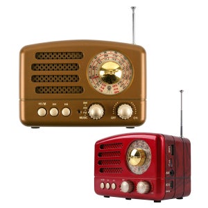 coms 효도라디오 탁상용 미니 소형 레트로 USB MP3 블루투스 라디오 스피커 bt116