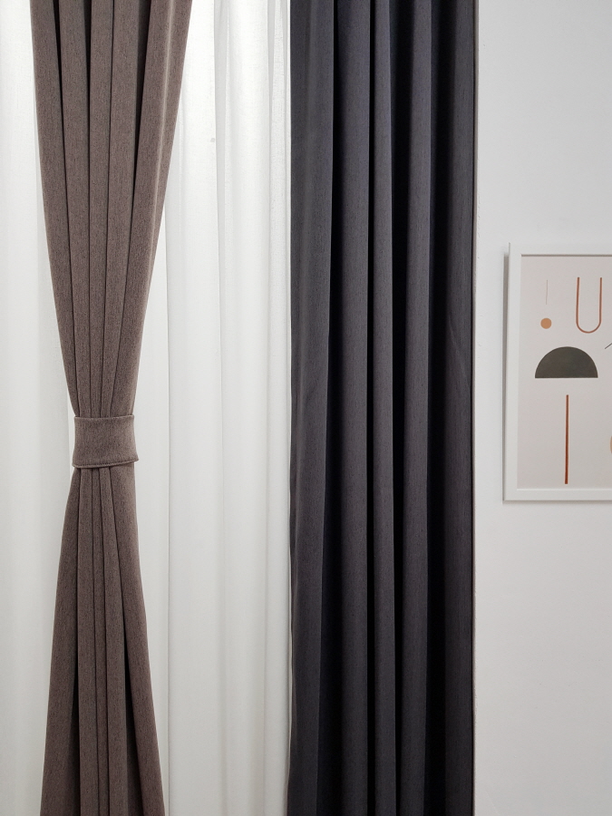 호텔식 밀키 양면 암막 커튼