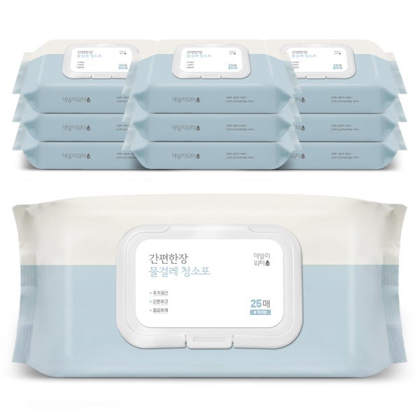 [당일출고] 물걸레청소포 특대형 10팩(250매) 캡형 70g 밀대 물걸레 청소물티슈