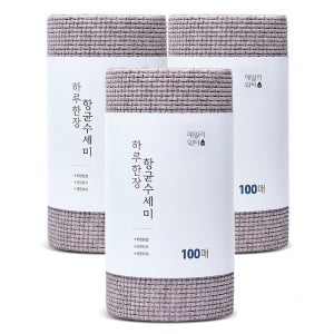 주방 항균 일회용 수세미 뜯어쓰는 롤 수세미 100개입, 3개