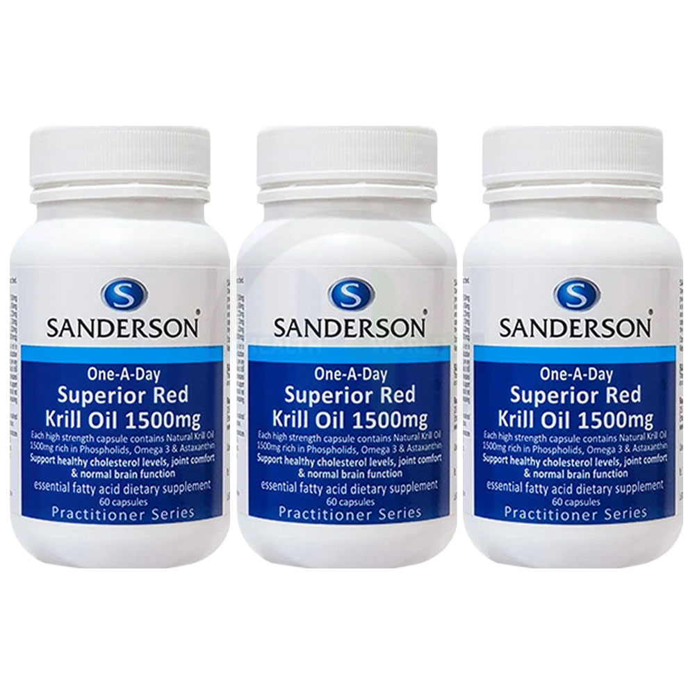 샌더슨 <b>남극</b> 레드 <b>크릴오일</b> 1500mg 60캡슐 3개