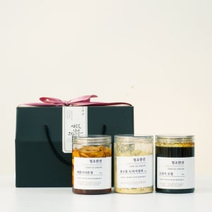 설날 명절선물 수제청 선물세트 550g 3구 배도라지청 자몽청 복분자청 거래처 임직원선물