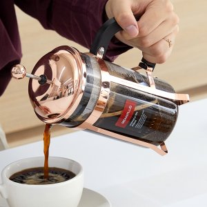 빈플러스 커피앤티 프레스 프렌치프레스 골드 600 (유리 분리형 우유거품기 가능 모델)