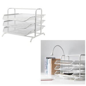 서류트레이 3단 서류수납 받침대 파일정리 화이트 이케아