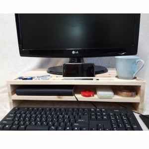고급 원목 컴퓨터 모니터 거치대 선반 받침대