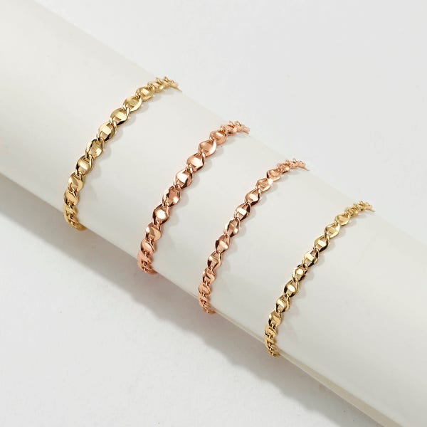 14k 콩사다리 체인 실반지 우정반지 얇은 레이어드 여자 금반지