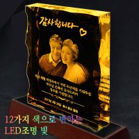 감사패 LED조명 3D 크리스탈 부모님감사패 공로패