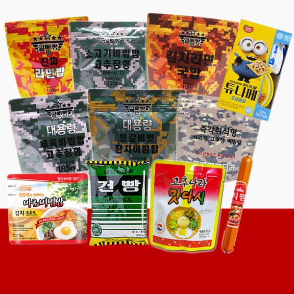 한국전투식량 일빵빵 라면밥 전투식량 비상식량 봉지밥 군대식사 전식 건조밥