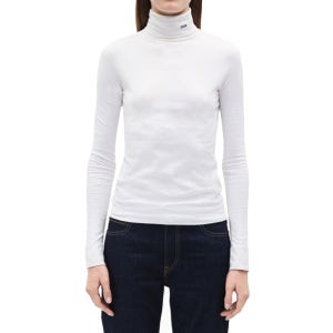 [캘빈클라인] 17FW 74WWTA50 C135 100 / 넘버 자수 넥 폴라 티셔츠 / 화이트 / 여성티셔츠 / TR