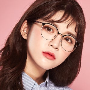 남녀공용 청광 UV420 고굴절 블루라이트 차단 뿔테 동글이 하금테 안경