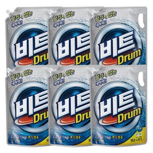 비트 드럼 세탁기용 액체세제 캡리필 2LX6개