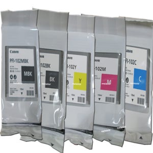 캐논 프린터 IPF710 IPF720 정품 검정 칼라 잉크 카트리지 PFI-102 5색구매