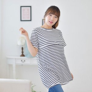 반팔 니콜 단가라 수유티 지퍼형 L XL XXL 2컬러