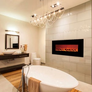 유럽풍 전기벽난로 모데라토 60B 장작타입 난방기능 전기온풍기 인테리어 벽난로