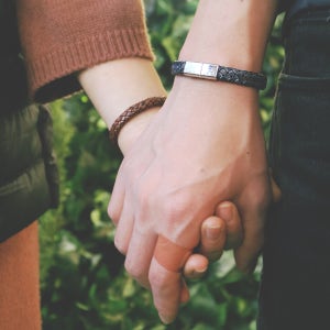 빈티지 슬림 투클레씨 천연가죽팔찌 커플팔찌