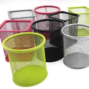 골든트리 철망 연필꽂이 원형 사각 택1 볼펜 책상 수납필통 펜홀더 연필통 연필정리함
