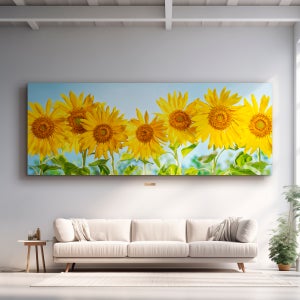행운의7해바라기 초대형 30호 133x30cm 그림 캔버스 액자 대형 풍수 집들이 개업선물