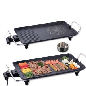 키친플라워 와이드 전기그릴 대용량 KEP-CK2000 야외 실내 삼겹살 고기 전기팬